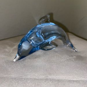 Val St Lambert inspired Blue Crystal Dolphin